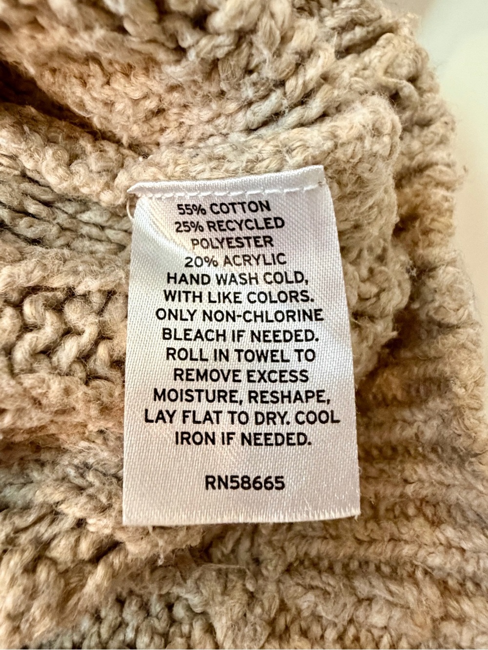 Caslon Nordstrom Rory Gilmore Cable Knit Mock Neck Sweater Taupe Oatmeal Cozy M - Picture 7 of 8